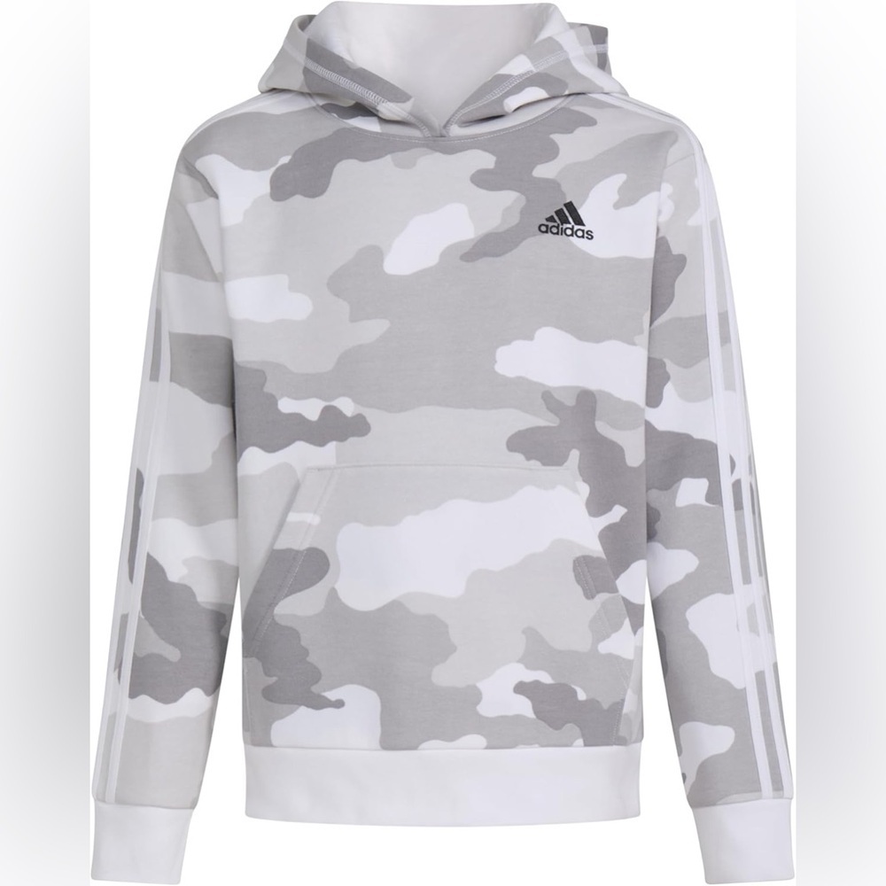 Adidas boys youth grey camo hoodie size extra large